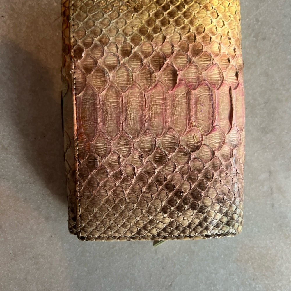 Gold and Pink Snakeskin Clutch